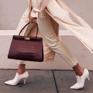 🤩 NEW Tory Burch Leather Georgina White Booties